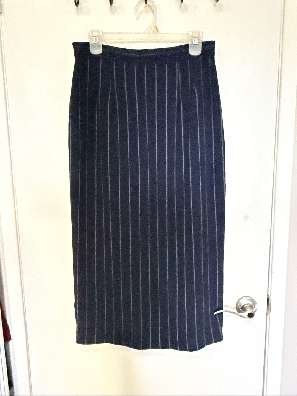 Together Navy Pinstripe Pencil Skirt